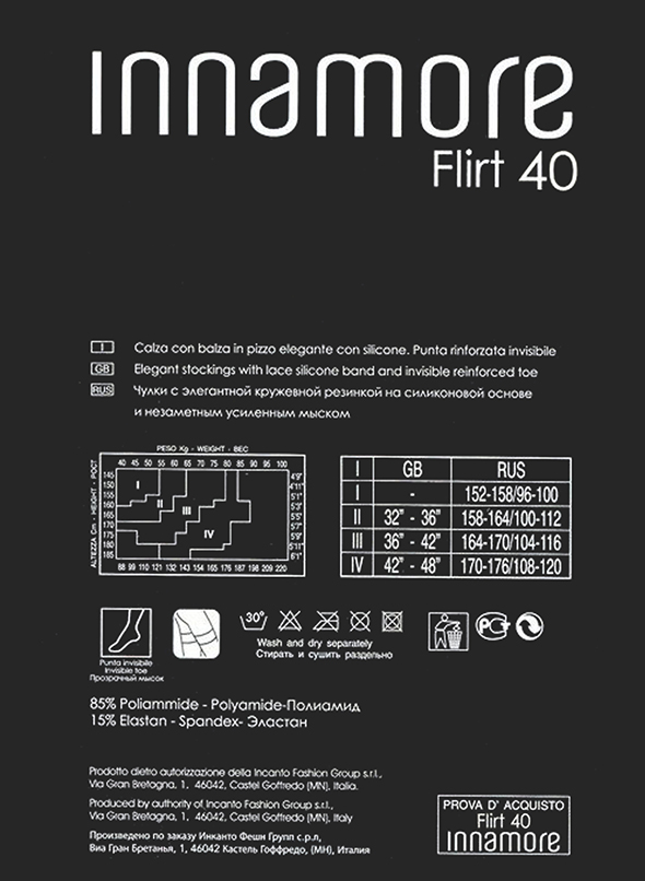 обратная сторона чулки иннаморе флирт 40