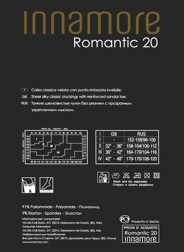 обратная сторона чулки иннаморе романтик 20